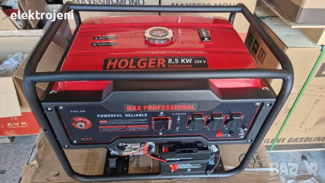 Бензинов Генератор за ток HOLGER 8.5 KW. ел. старт - медни намотки / Агрегат за ток, снимка 2 - Генератори - 48738818