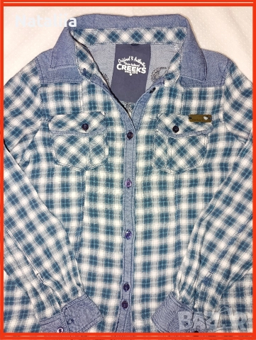 илна риза в каре „Greeks“ – 10 г / 140 см, снимка 2 - Детски ризи - 52827921