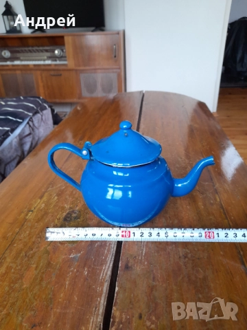 Стар емайлиран чайник #81, снимка 3 - Други ценни предмети - 52203790