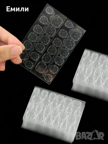24 броя (1 лист) стикери лепенки с лепило за нокти, снимка 1