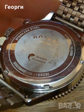 Мъжки хронограф часовник Rotary Pilot Chronograph (Dolphin Standard) – Авиаторски стил, снимка 3 - Мъжки - 56232609