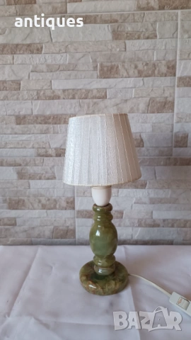 Стара нощна лампа с основа от оникс - Антика, снимка 2 - Антикварни и старинни предмети - 53006085