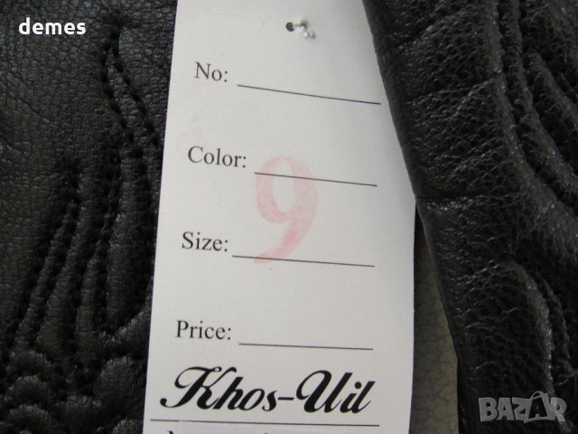 Черни дамски кожени ръкавици с подплата, нови, снимка 9 - Ръкавици - 31968930