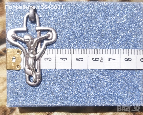 Масивен сребърен 925 кръст с разпятие ,с интересен дизайн, ръчна изработка /унисекс/ , снимка 6 - Колиета, медальони, синджири - 52437066