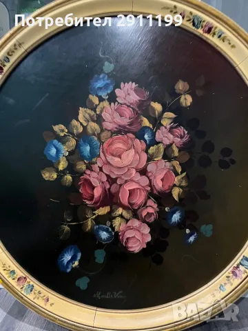 Кръгла картина, маслени бои, снимка 9 - Картини - 49508583