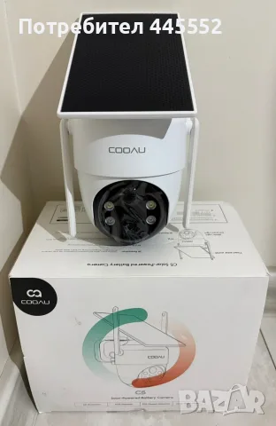 безжична външна соларна камера за видеонаблюдение COOAU C5 Solar-Powered Battery Camera.