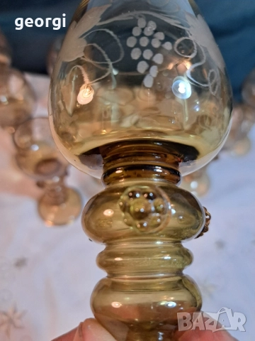 немски гравирани ретро чаши за вино 29/2, снимка 7 - Чаши - 52071032