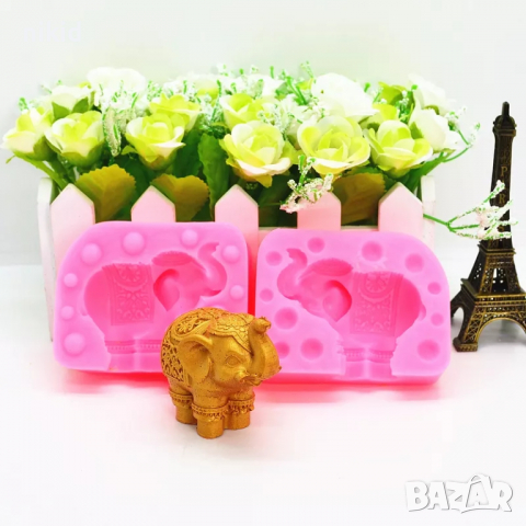 3D цирков слон 2 части силиконов молд форма калъп гиипс фондан