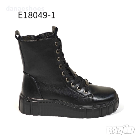 Дамски спортни боти в черно с ефектна подметка 