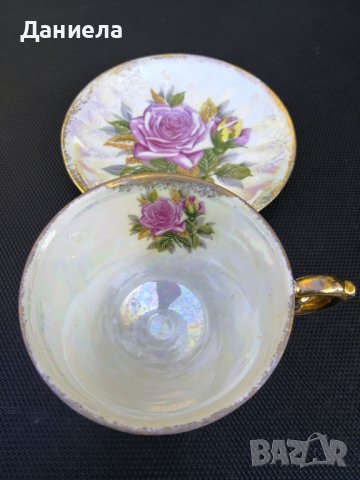 Чашка и чинийка седеф, снимка 4 - Чаши - 42790167