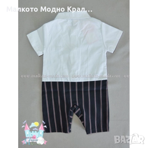 Летен гащеризон - костюмче с вратовръзка, снимка 2 - Бебешки гащеризони - 51452452