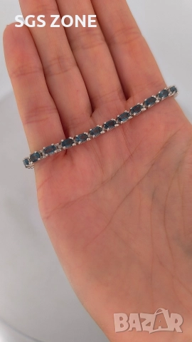 Ръчно изработена сребърна гривна с топаз Лондон, снимка 14 - Гривни - 52582096