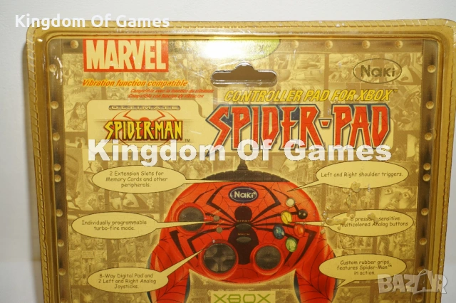 Чисто Нов Рядък Колекционерски Оригинален Контролер Naki Marvel Spider-Pad за XBOX, снимка 16 - Аксесоари - 54312134
