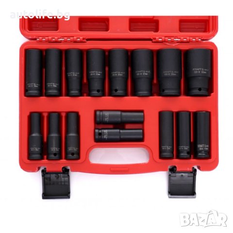 Комплект 16 бр. удължени ударни вложки 1/2'', 10-32 мм., снимка 3 - Други инструменти - 40744808