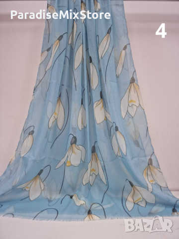 Дамски шал с флорални шарки 1.80х0.90см Различни шарки, снимка 4 - Шалове - 44718399