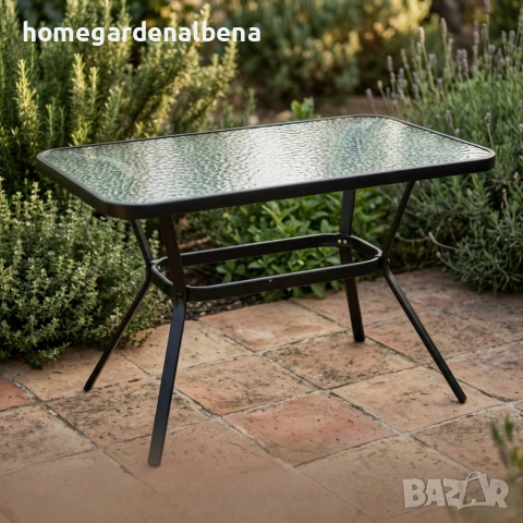 Елегантна Правоъгълна Маса със Стъклен Плот — Стил и Здравина във Всяко Пространство!, снимка 8 - Маси - 54055844