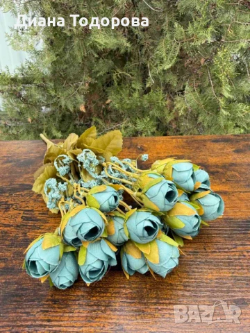 Дребни изкуствени божурчета  , снимка 6 - Изкуствени цветя - 36558327