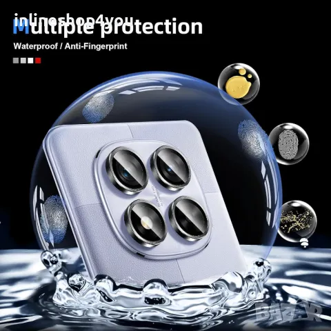 Стъклен Протектор за Камера Тип Рингове за Xiaomi Redmi Note 14 Pro 5G, снимка 3 - Фолия, протектори - 49233430