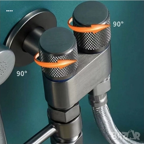 Смесител душ WC и биде coshop, двоен, с гъвкав спираловиден маркуч 1,2m, черен мат, снимка 7 - Други - 52795111