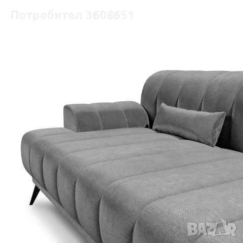 Триместен диван NOAH от кадифена материя, снимка 3 - Дивани и мека мебел - 51522554