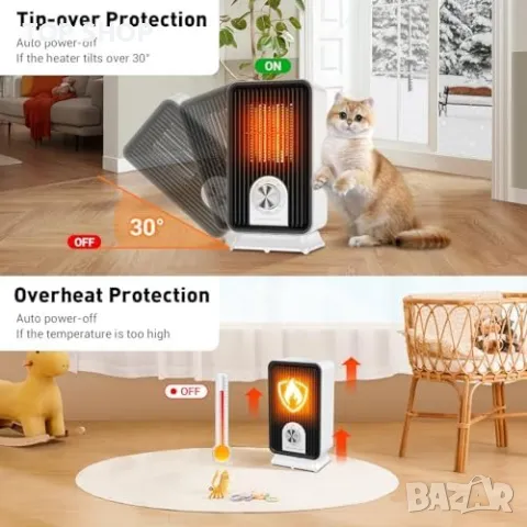 Нов Бърз и Тих Електрически Нагревател - 3 Режима 750W/1500W печка Духалка, снимка 5 - Други стоки за дома - 49956912