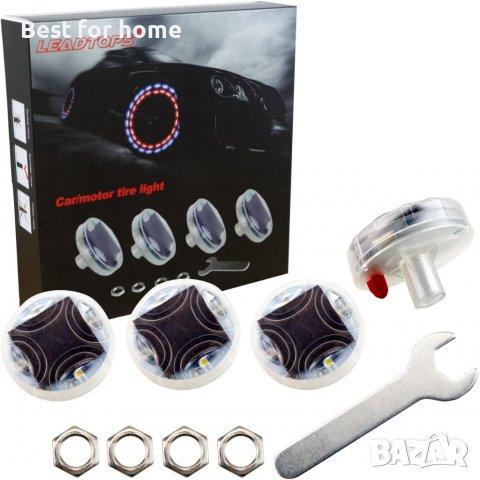 Атрактивни соларни LED Светлини на капачката на клапана за гуми 4+1 бонус, снимка 2 - Аксесоари и консумативи - 38988037