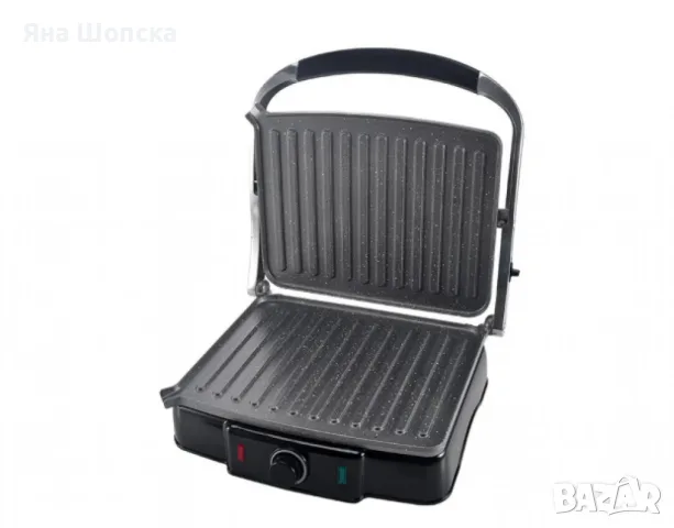 Тостер преса и грил Lexical 2200W – гранитни плочи, инокс корпус, снимка 2 - Тостери - 55787647