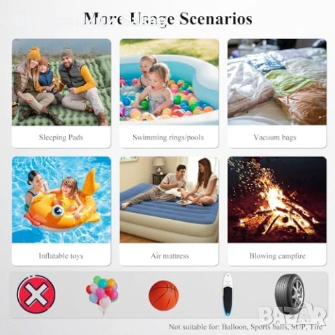 Нова Преносима помпа за надуваеми изделия вакуум торби и къмпинг матрак, снимка 2 - Други стоки за дома - 53888149