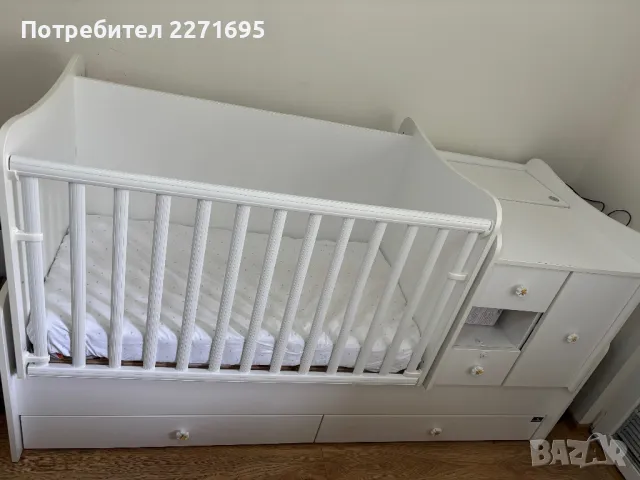 Детска/бебешка дървена кошара 3 в 1 с люлеещ се механизъм Lorelli, снимка 2 - Бебешки легла и матраци - 47285079