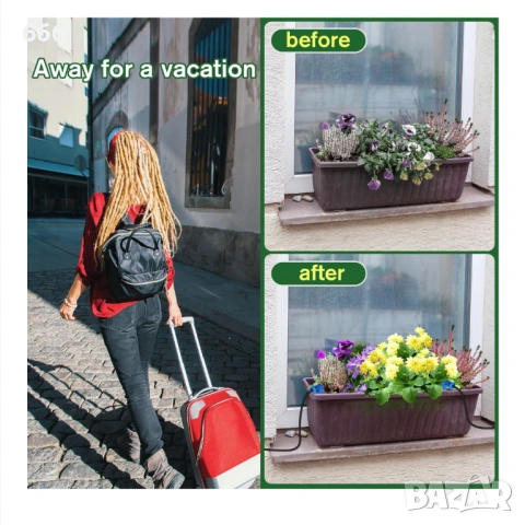 Комплект за капково напояване със слънчева енергия за оранжерии, градина, тераса, външни растения., снимка 3 - Други - 53236075