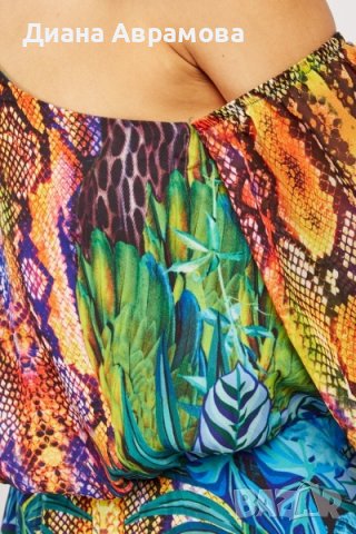 дълга цветна рокля 4ХЛ, снимка 4 - Рокли - 37305962