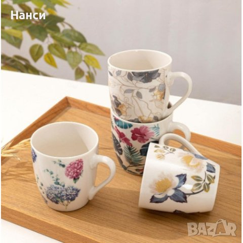 🌸🍵 Порцеланова чаша за чай, 300мл, с нежни флорални мотиви. 🌼✨, снимка 2 - Чаши - 44178848