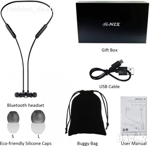  Нови спортни Bluetooth слушалки с USB зарядно и шумопотискане R-NIX B2, снимка 7 - Bluetooth слушалки - 33789000