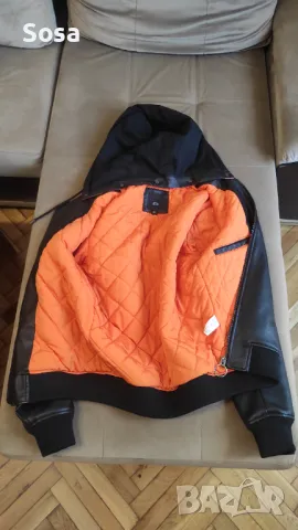 Kожен бомбър/яке River Island, размер S, черен цвят, снимка 5 - Якета - 50127148