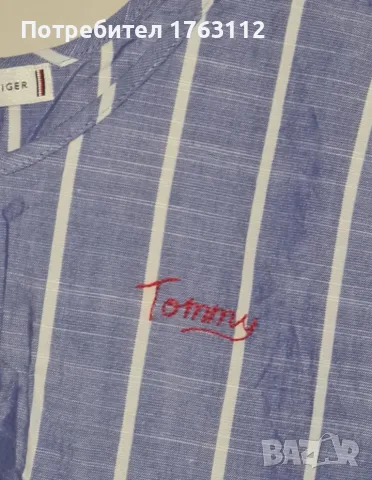Tommy Hilfiger раиран топ с панделки, размер S, нов с етикет, снимка 7 - Потници - 55735862