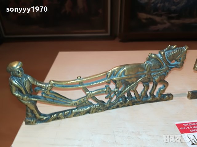 ОРАН-КОНЕ Х 2БР МЕД/МЕСИНГ-ВНОС АНГЛИЯ 1605222057, снимка 3 - Антикварни и старинни предмети - 36782557