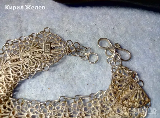 СТАРА НЕЖНА ФИЛИГРАННА СРЕБЪРНА ГРИВНА СРЕБРО 925 РЕТРО БИЖУ ФИНА МАЙСТОРСКА РЪЧНА ИЗРАБОТКА 47940, снимка 9 - Антикварни и старинни предмети - 48476539