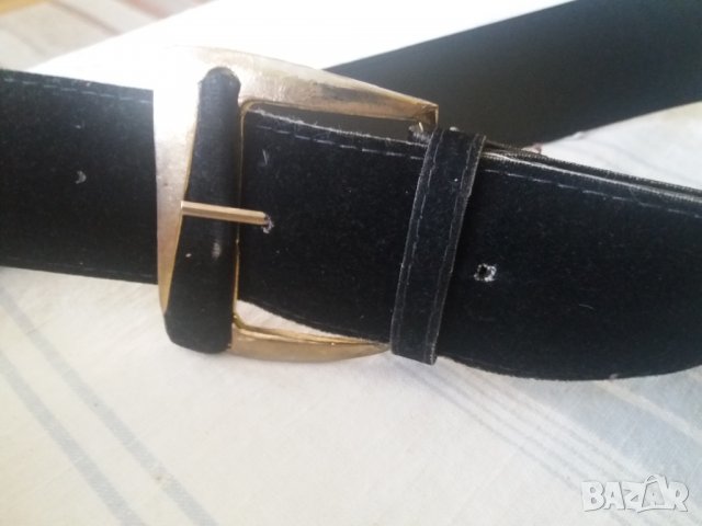 Дамски черен колан от велур, снимка 3 - Колани - 36854201