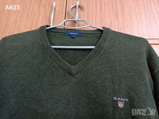 Gant мъжки пуловер размер L зелен , снимка 3 - Пуловери - 39580701
