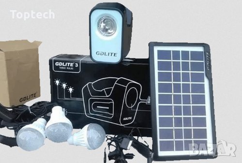 GDLITE 3 Соларна система за домашно и къмпинг осветление, снимка 6 - Къмпинг осветление - 30224078