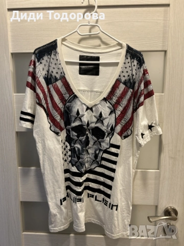 Мъжка тениска Philipp Plein - с ефектен принт, снимка 2 - Тениски - 55952309