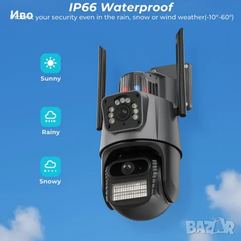 Двойна Smart WiFi безжична IP 6MPX камера 15108 + Подарък Карта памет HIKSEMI NEO 64GB 24369, снимка 3 - IP камери - 55886432