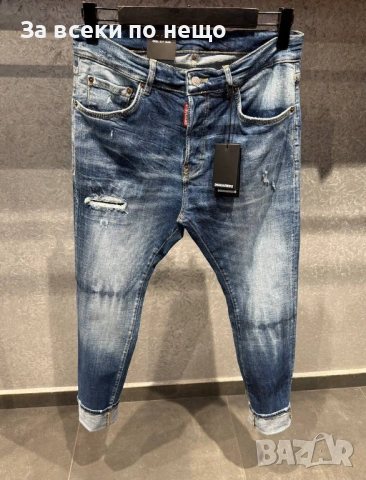 DSQUARED2 Мъжки Сини Дънки С Накъсан Ефект Код Mens P.268, снимка 4 - Дънки - 53922954
