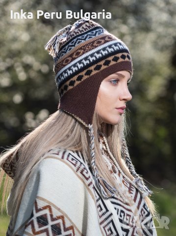 Автентична двулицева перуанска шапка Chullo различни цветове, снимка 3 - Шапки - 42916578
