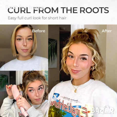 Маша за коса - TYMO ROVY Beach Waves Curling Wand, йонна маша за дълбоки къдрици , снимка 6 - Маши за коса - 54069621