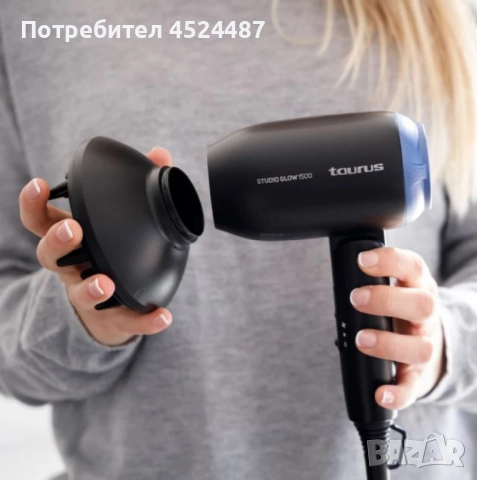 Сешоар за пътуване Studio Glow 1500 – 1400W, сгъваем, двоен волтаж, снимка 7 - Сешоари - 51605131