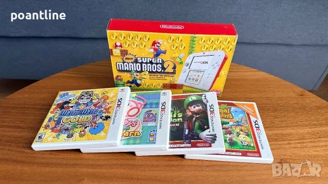 Портативна конзола, Nintendo 2DS + New Super Mario Bros 2 Special Edition, бяла
