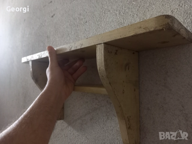 Старинна дървена етажерка размери 60х30х15, снимка 4 - Антикварни и старинни предмети - 51519952