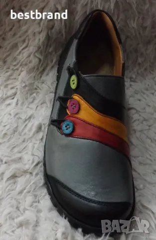 Дамски цветни обувки, естествена кожа, без връзки, код 74/129, снимка 11 - Дамски ежедневни обувки - 47630507