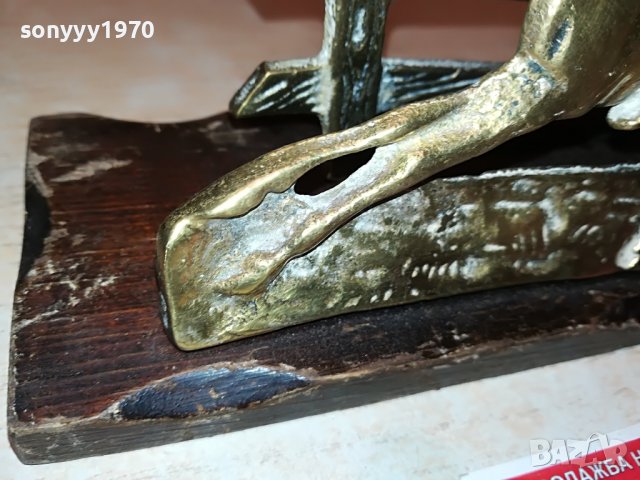 КОН С ЖОКЕИ-МЕД/МЕСИНГ САЛФЕТНИК-ВНОС АНГЛИЯ 1405222014, снимка 10 - Други ценни предмети - 36761113